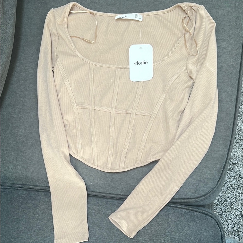 Elodie Women's Tan Long Sleeve Top